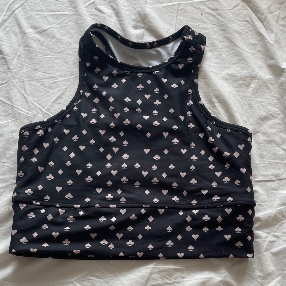 Strut This Size L “Black Card" Bowie Bra Top, Crop Top